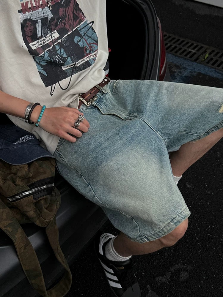 Distress' Denim Shorts