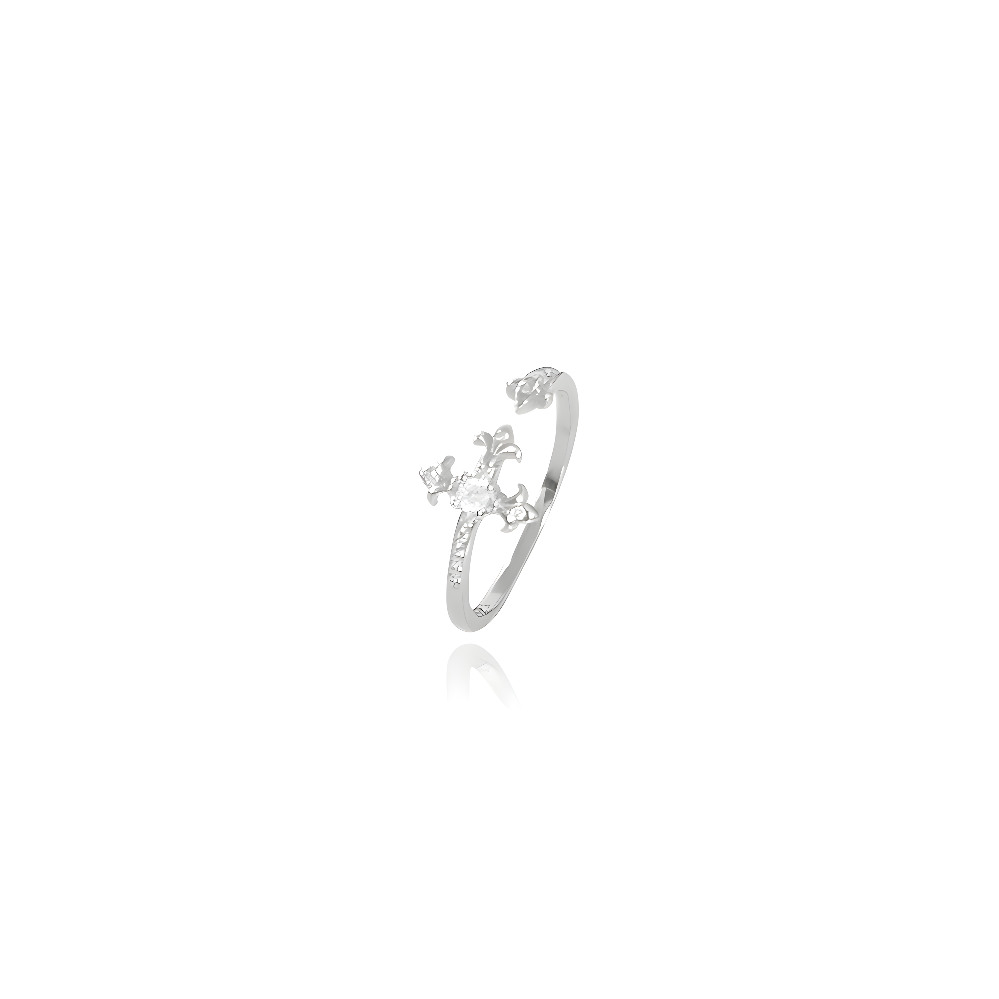 Eternal Cross Ring | 925 Sterling Silver / 18K Gold Plated Moissanite Adjustable Cross Ring, Unisex Couple Jewelry Gift