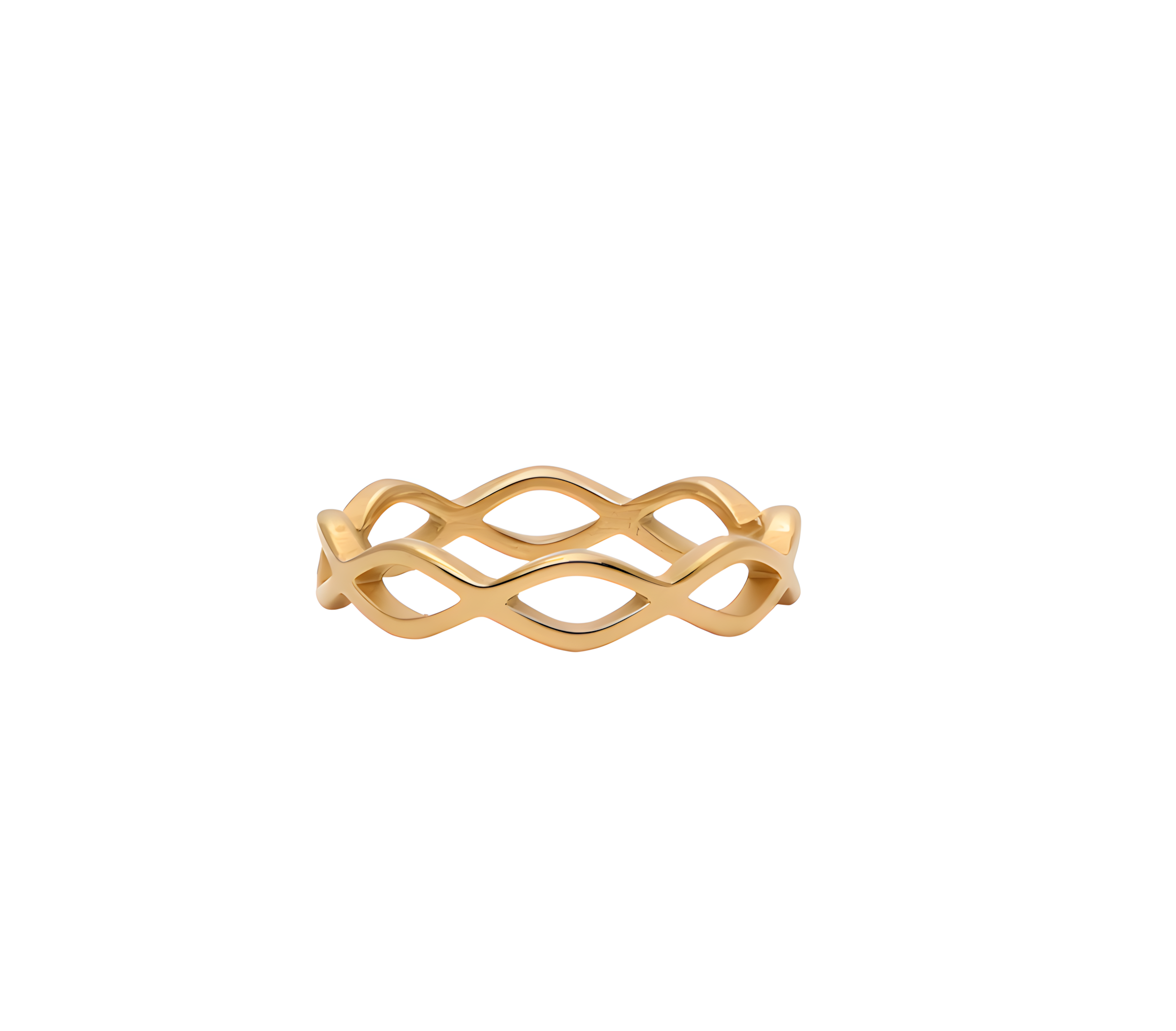 Infinity Wave Ring | Minimalist Gold-Tone Openwork Band