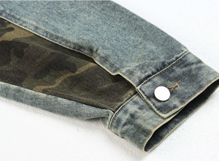 Camo' Paneled Denim Jacket