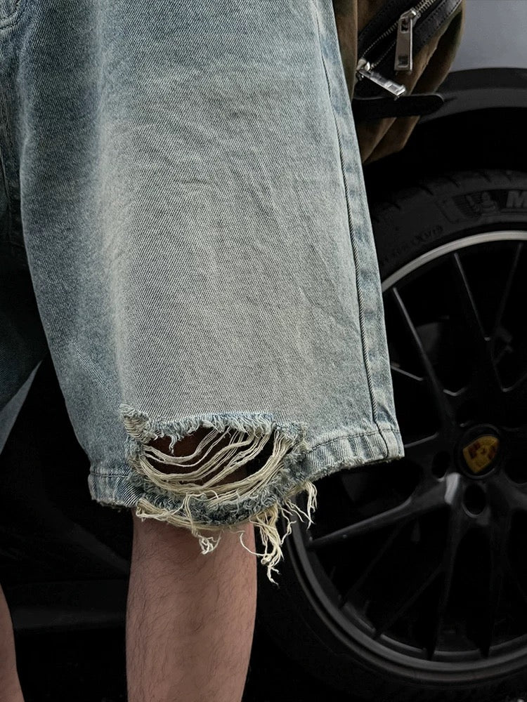 Distress' Denim Shorts